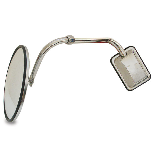 Chrome Hood Mount Bracket w/8.5" Wide Angle Mirror