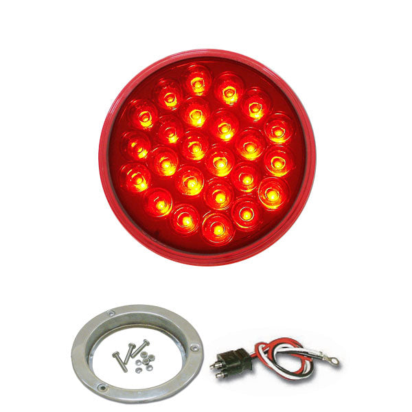 4" Round Pearl LED Light with Stainless Steel Flange & Pigtail
