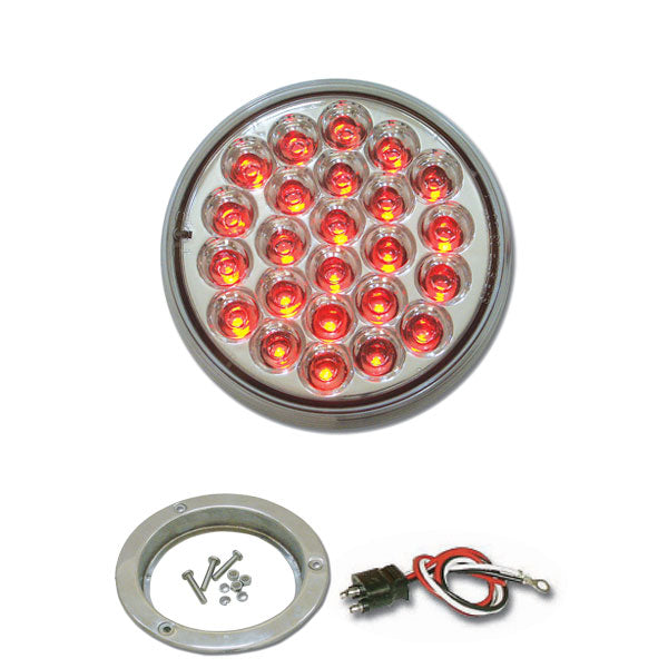 4" Round Pearl LED Light with Stainless Steel Flange & Pigtail