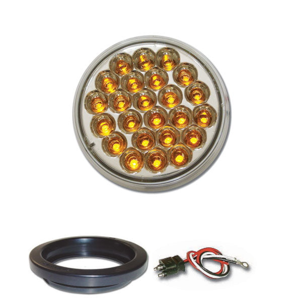 4" Round Pearl LED Light with Grommet & Pigtail