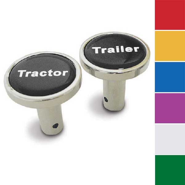 Chrome Tractor/Trailer Long Air Valve Knob - Pin On