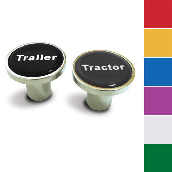 Chrome Tractor/Trailer Air Valve Knob - Thread On