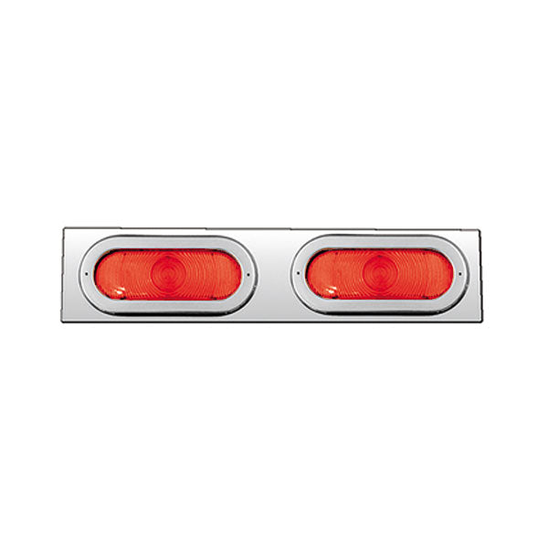 Stainless Steel Double Oval Light Bracket with Incandescent Red Lights