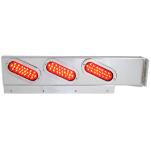 Chrome Mud Flap Hangers with Slanted Pearl Oval LEDS (PR)