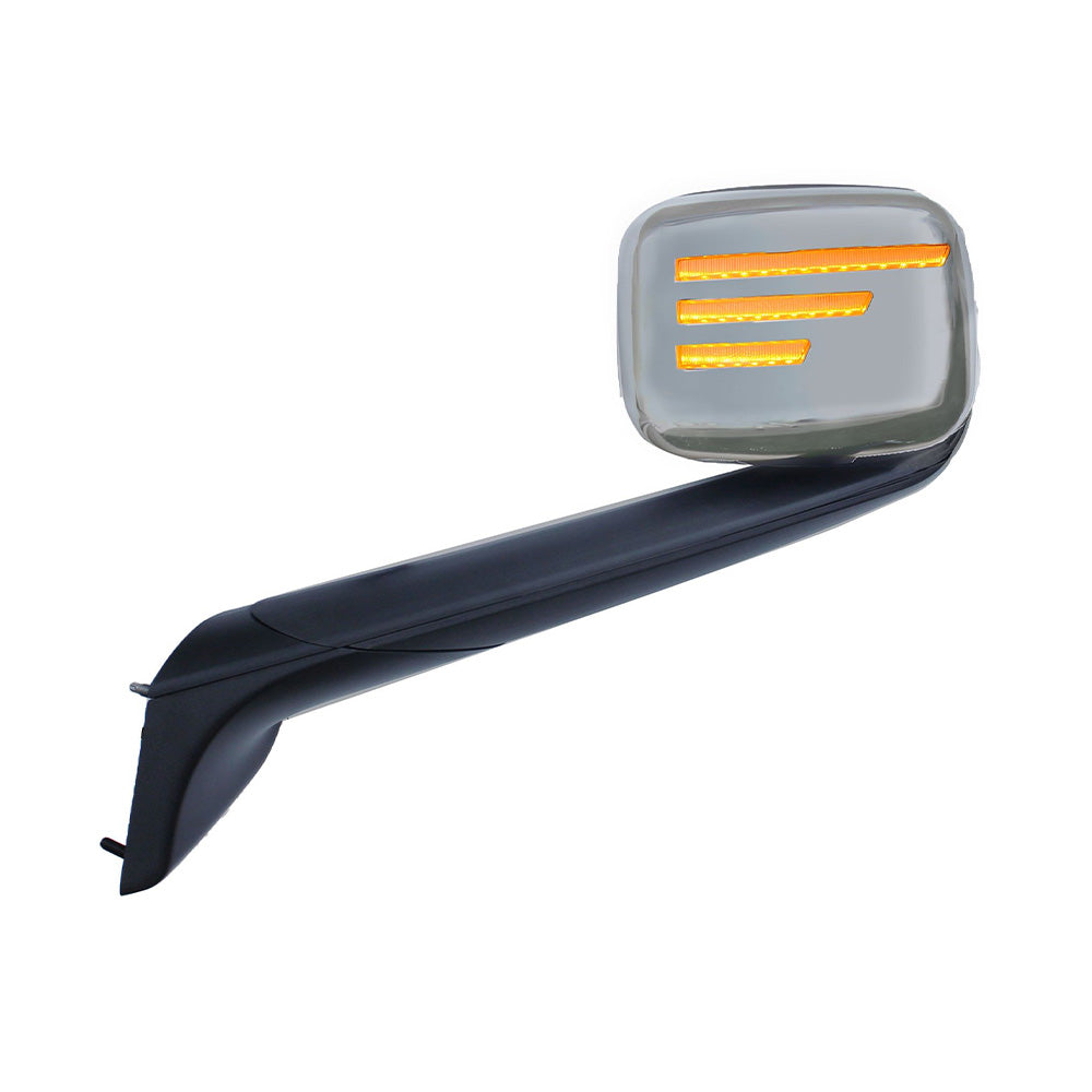 Freightliner Cascadia 2018+ Chrome Hood Mirror With LED Lights