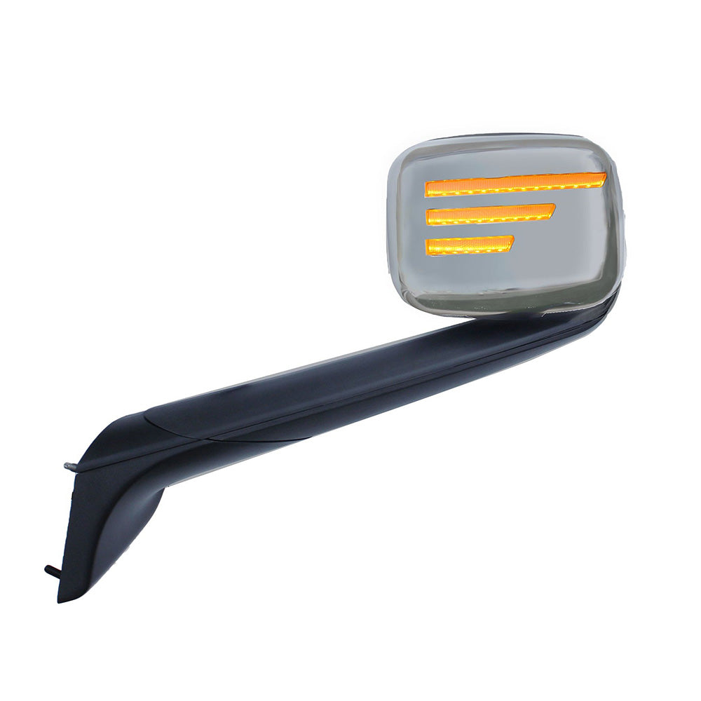 Freightliner Cascadia 2018+ Chrome Hood Mirror With LED Lights
