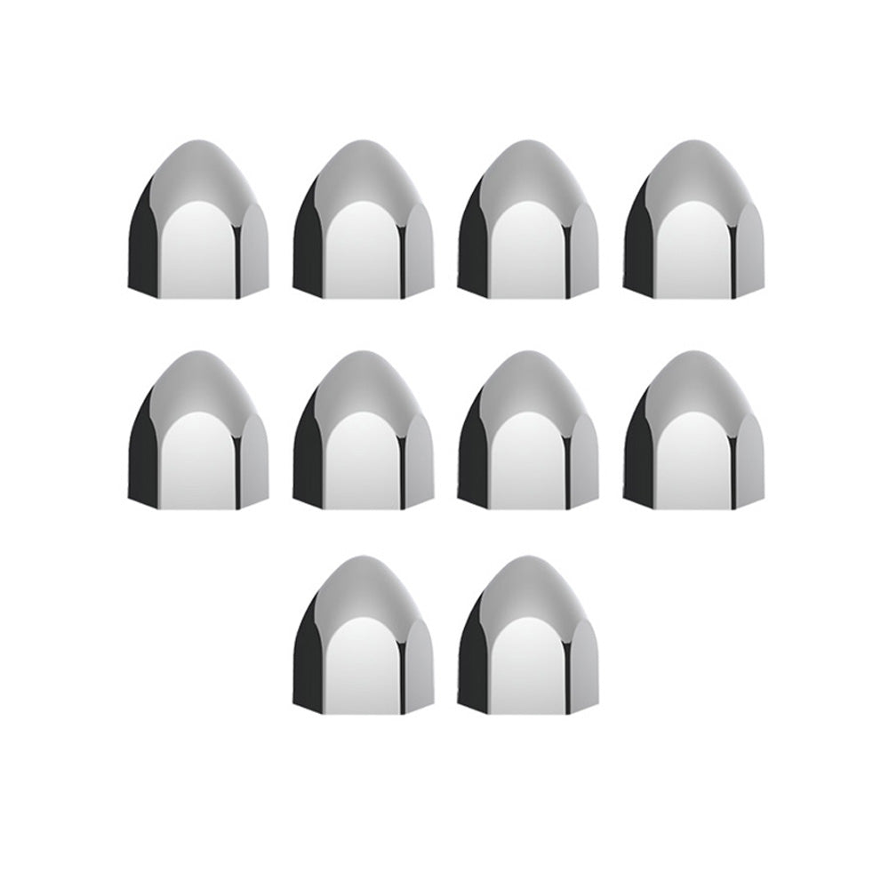 Chrome Plated Plastic Bullet Nut Covers 15/16" X 1-5/8" "“ Push-On (10-Pack)