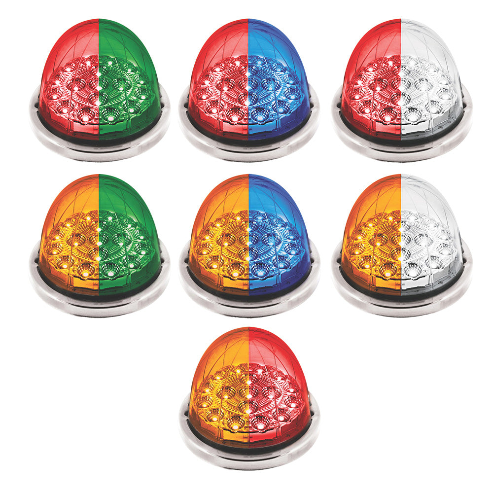 3" Double Fury 17 LED Watermelon Clear Lens w/ SS Bezel Kit