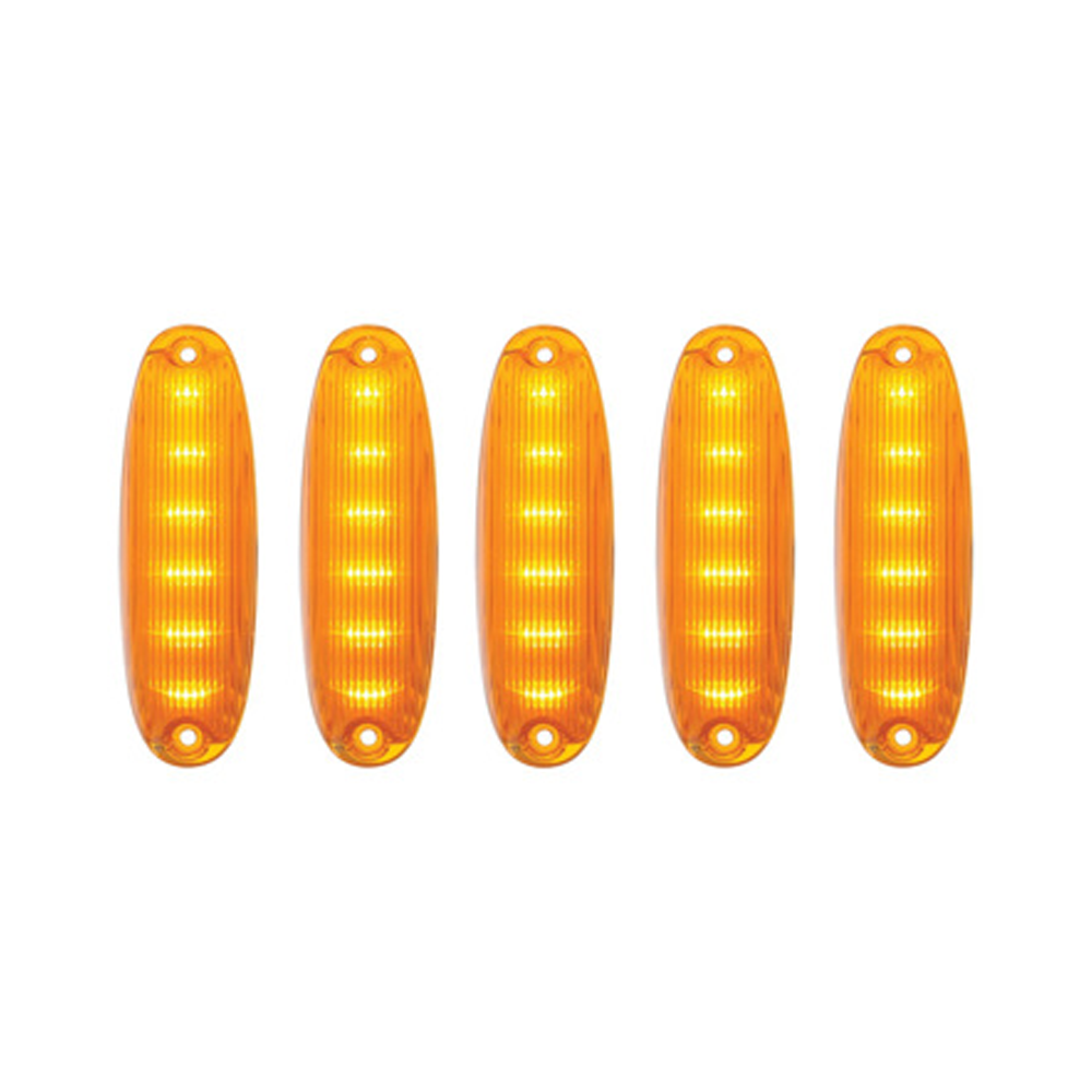 6 Amber LED Cab Lights for 2008-2017 Freightliner Cascadia - (Pack of 5)