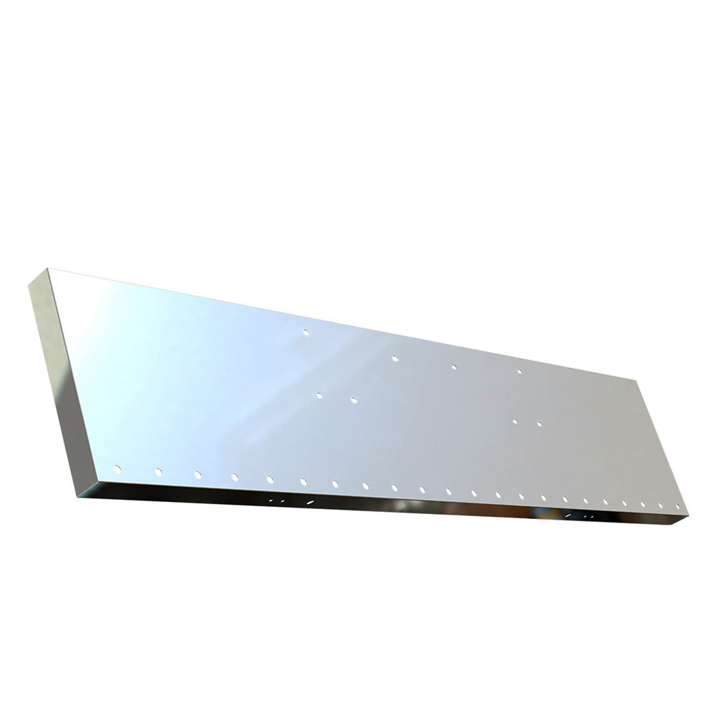Peterbilt 379 Stainless Steel 20" Standard Mount Boxed End Bumper with 3/4" Light Cutouts
