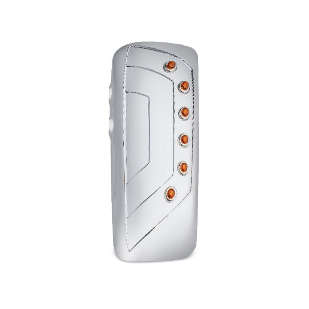 Kenworth T680, T880 Triple Plated Chrome Mirror Cover With 3/4" Led Lights