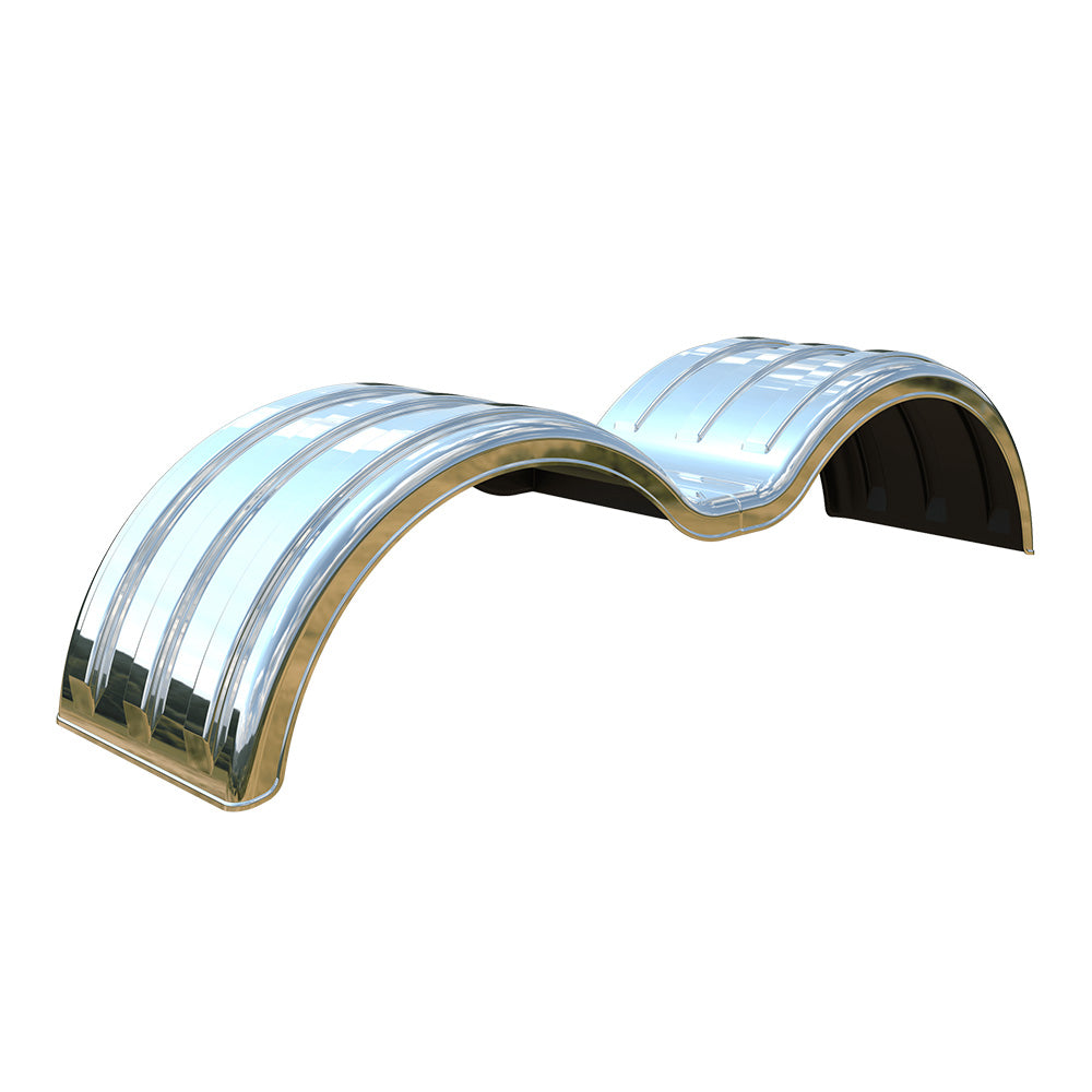 102" Silver Mirror Poly Double Deuce MIN1352 Full Tandem Fender with 51" Spread