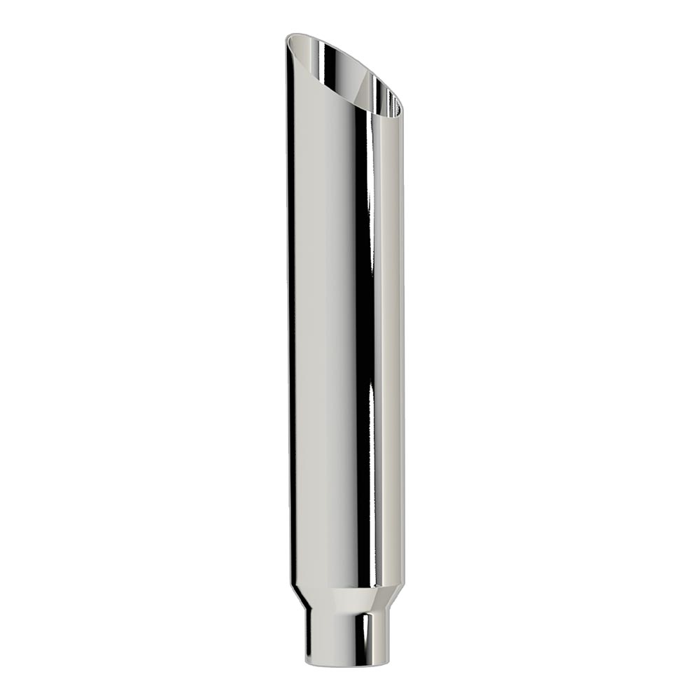 6"-5"D x 60"L Slash Cut One-Piece Chrome Top Stack