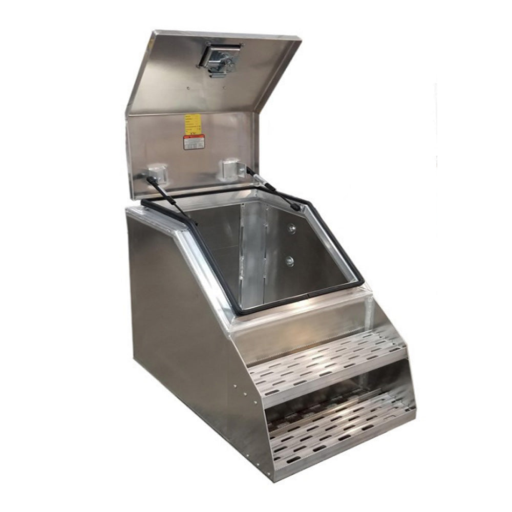 24"L Top Opening Aluminum Step Box with Smooth Lid