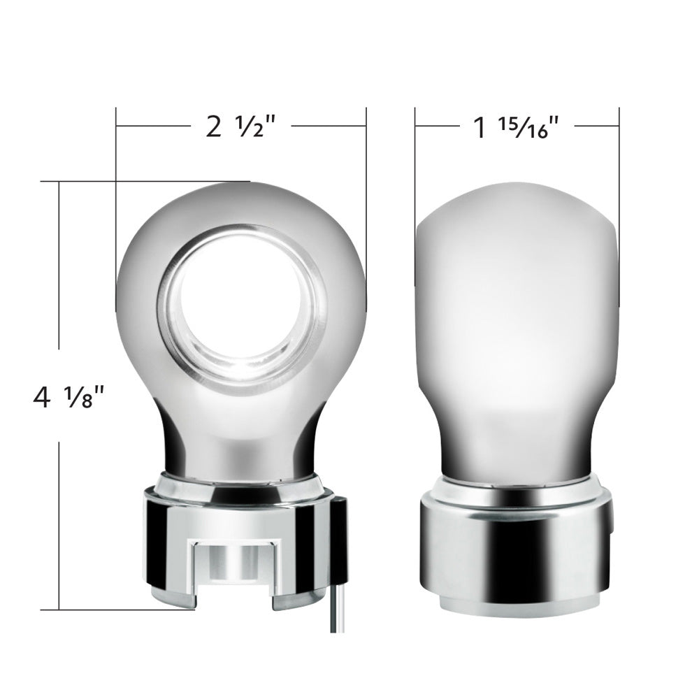 Chrome Charlotte Gearshift Knob LED For 13/15/18 Speed Adapters