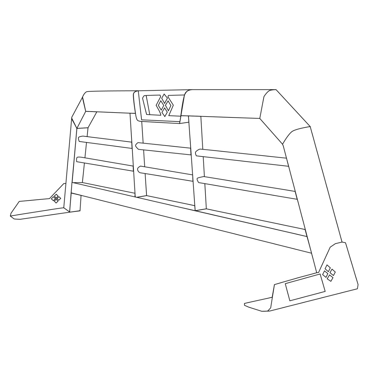 21X70 White Merritt Cab High Pick-Up Horizontal Bar Headache Rack "“ 07-21 Tundra