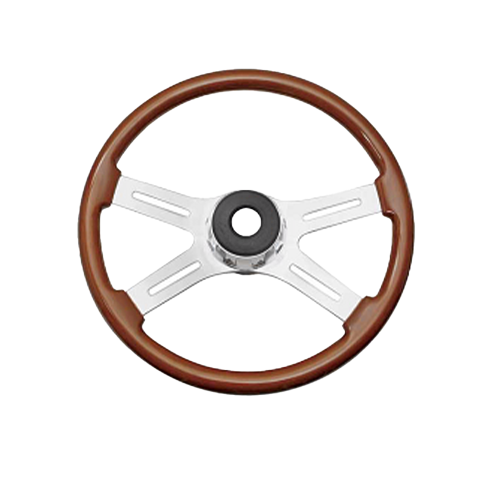 Peterbilt Four Spoke Brown Wood Steering Wheel