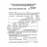 Annual Vehicle Inspection Form & Label Carbon Copy