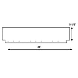 24" x 5-1/2" White Poly Quarter Fender Mud Flap (EA)