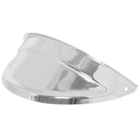 7" Chrome headlight visor, close-up