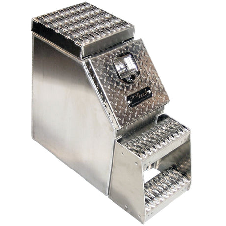 12" Diamond plate aluminum step tool box
