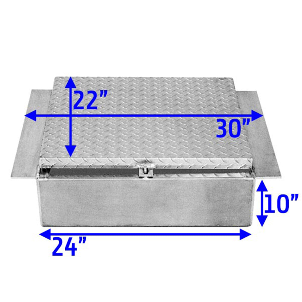 24"L x 22"H x 10"D Aluminum In-Frame Tool Box