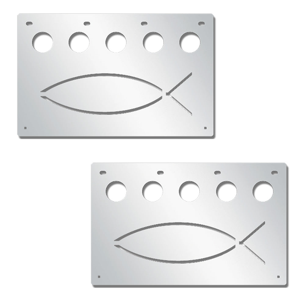 15" x 24" Stainless Fish Anti-Sail Light - 2" Light Cutouts