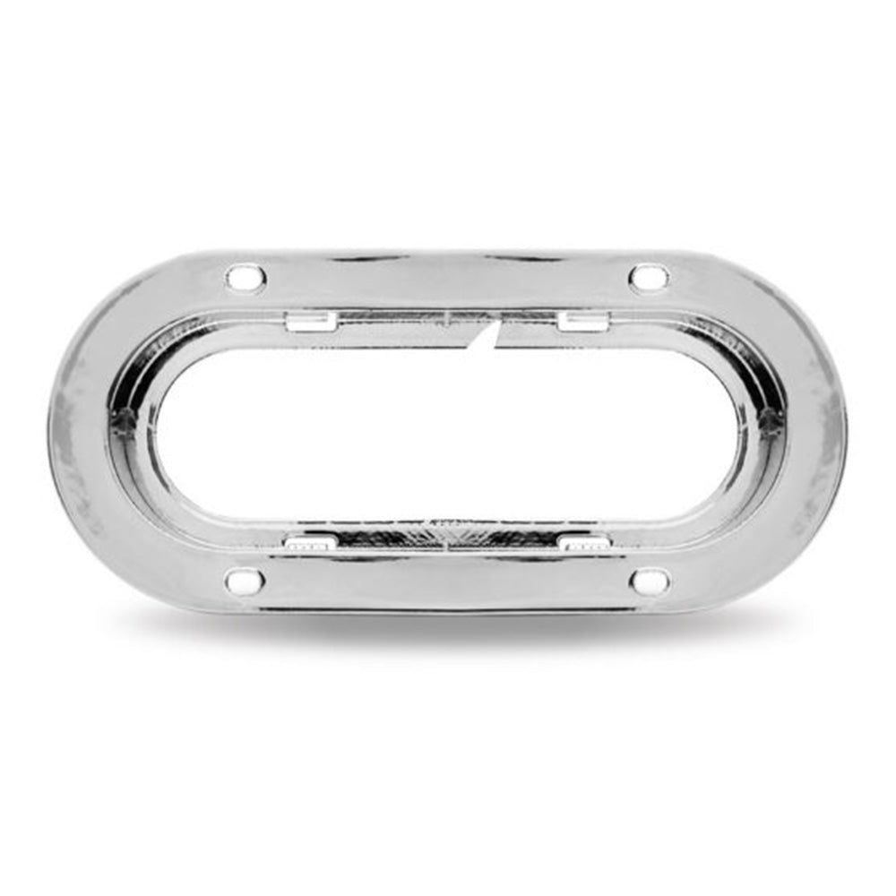 6" Oval Chrome Plastic Flange Mount Lock Bezel for 650 Series LEDs