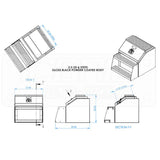 24" Wide Mouth Aluminum Step Box with Semi-Gloss Black Design