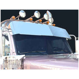 15" Peterbilt 589 Stainless Steel Drop Visor for Mid & High Roofs