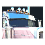15" x 11" Peterbilt 589 Stainless Steel Bow-Tie Visor for Mid & High Roofs