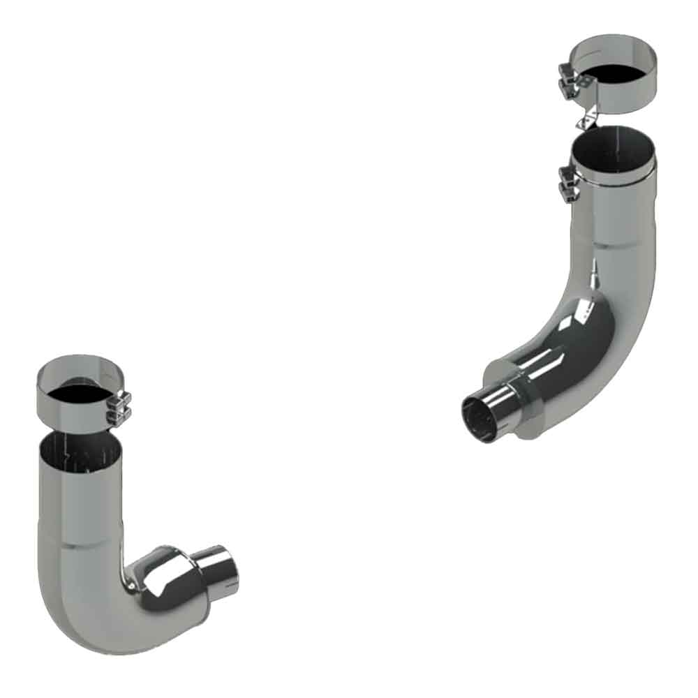 8" to 4” ID Exhaust Kit Elbows for 2018+ Kenworth W900