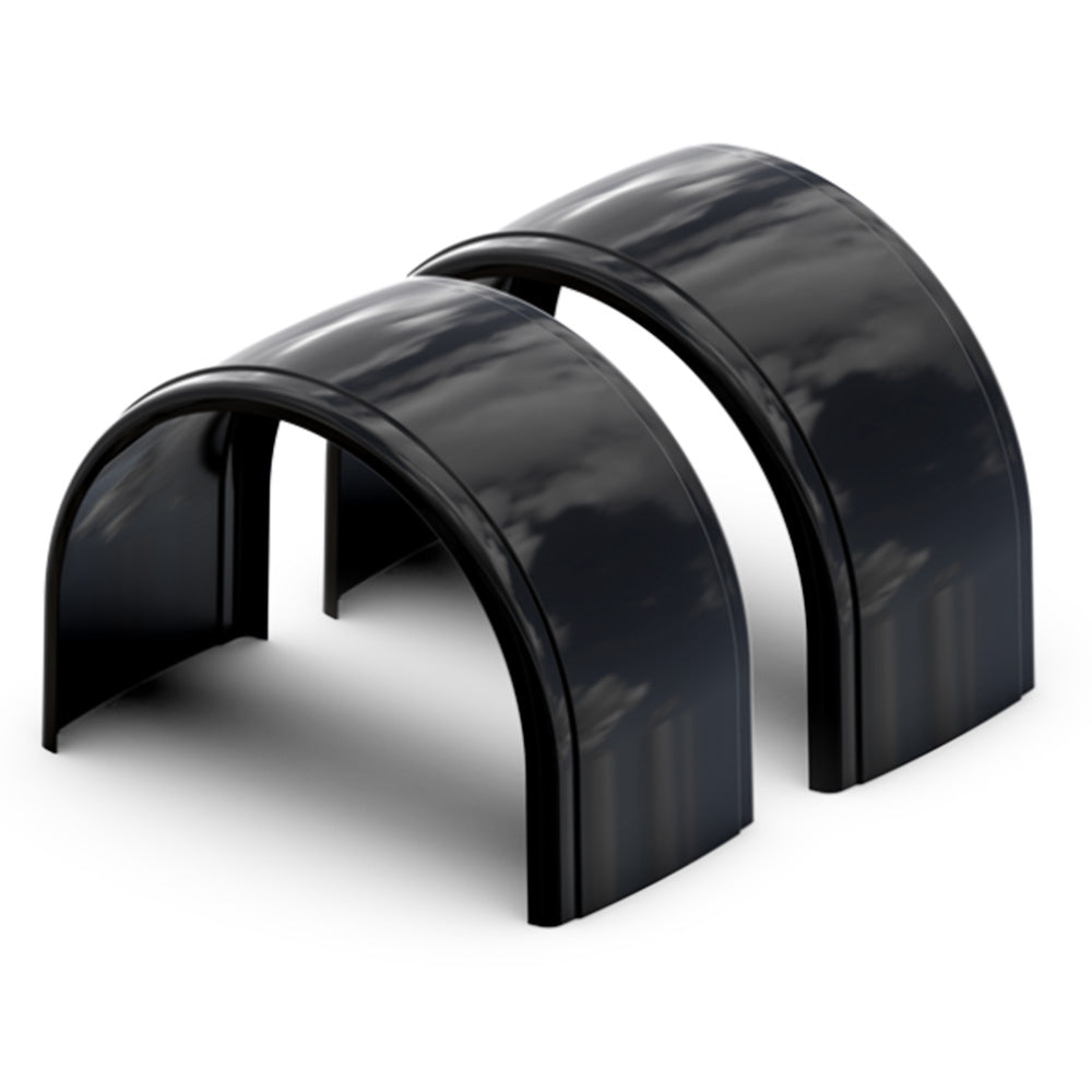 Black Fiberglass Single Axle Fender with 1" Side Drop