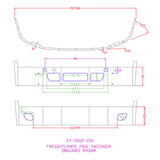 14" FL Cascadia SBA Chrome Bumper with Fog, Tow, Vent and Radar Cutouts