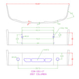 Freightliner Columbia SBA 18" Chrome Bumper 2008 and Newer with Light, Tow, and Vent Cutouts