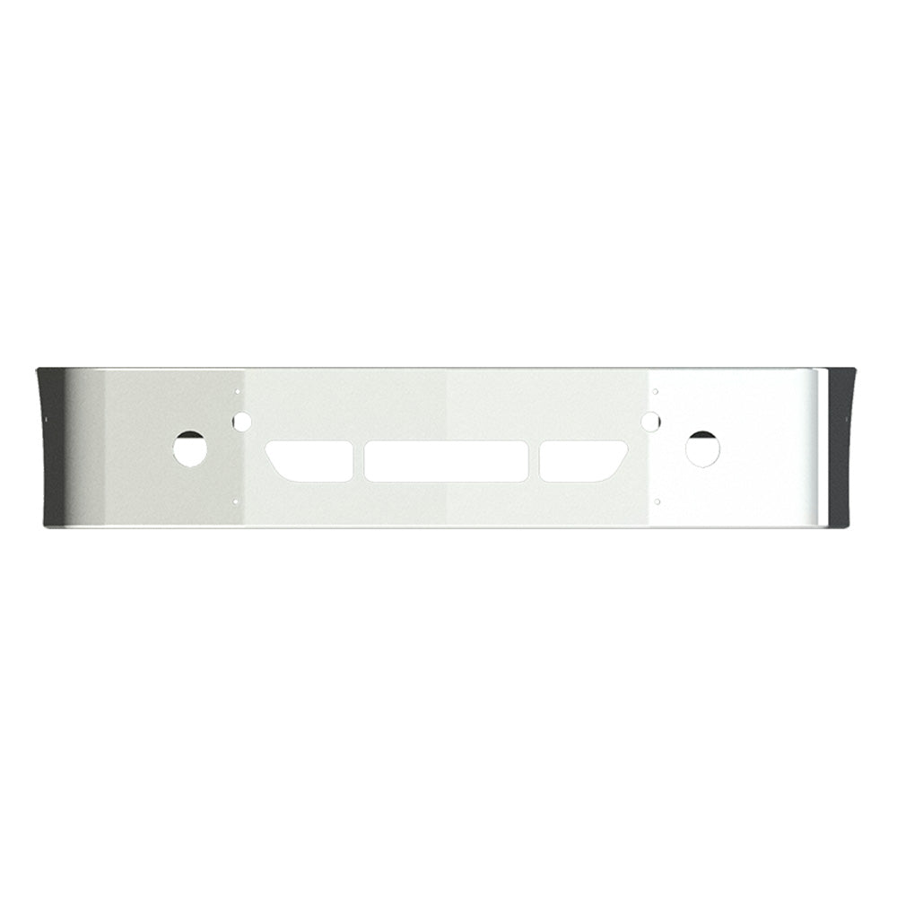 Freightliner Columbia SBA 18" Chrome Bumper 2008 and Newer with Light, Tow, and Vent Cutouts