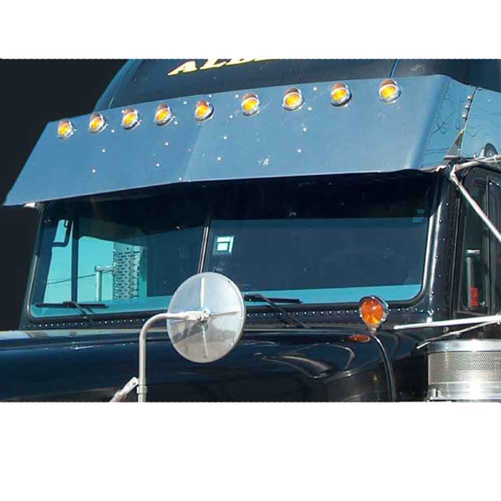 18" Freightliner Classic, Classic XL Condo 1991-2010 High Roof Drop Visor with Nine 2" Light Cutouts