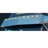18" Freightliner Classic, Classic XL Condo 1991-2010 High Roof Drop Visor with Nine 2" Light Cutouts