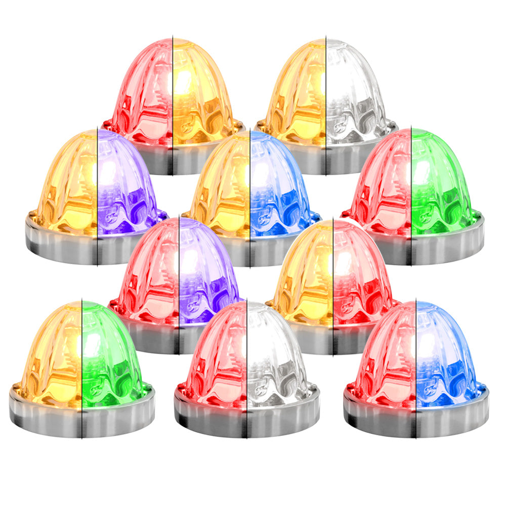1157 Dual Color Watermelon Clear Glass Lens Stainless Steel Kit