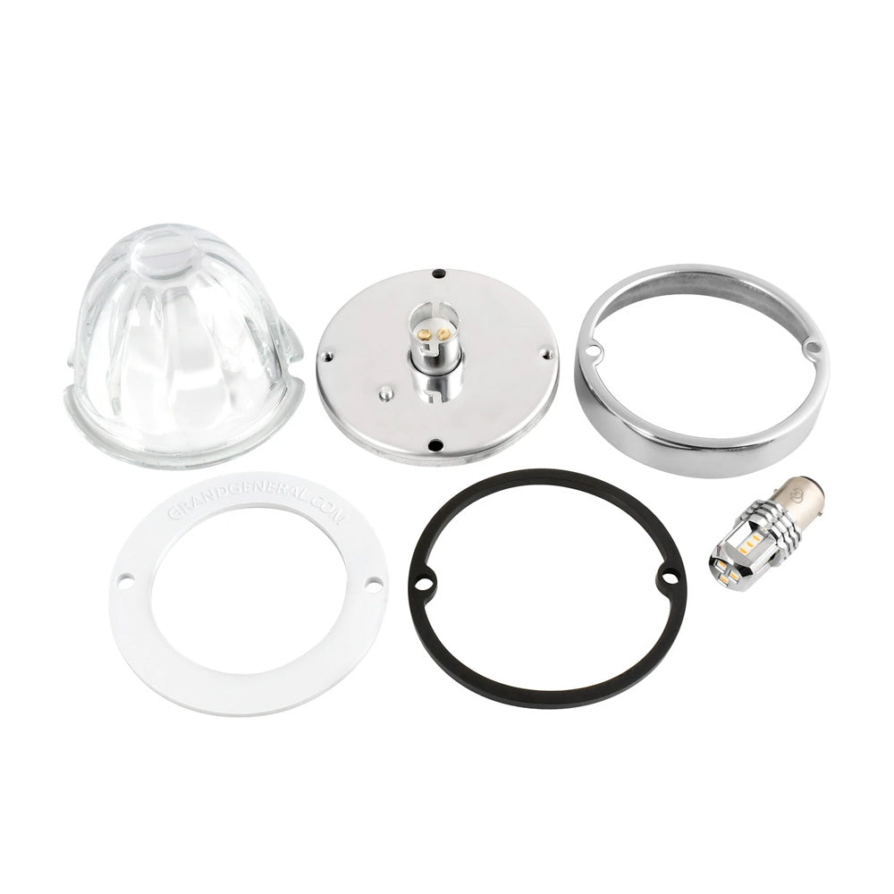 1157 Dual Color Watermelon Clear Glass Lens Stainless Steel Kit