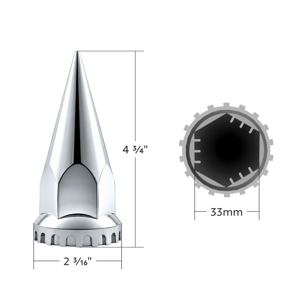 33MM Super Spike Nut Covers Push On - 60pk