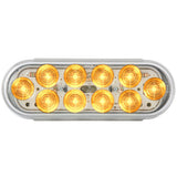 6-1/2" Amber/Clear 10 LED Oval Mega 10 Light
