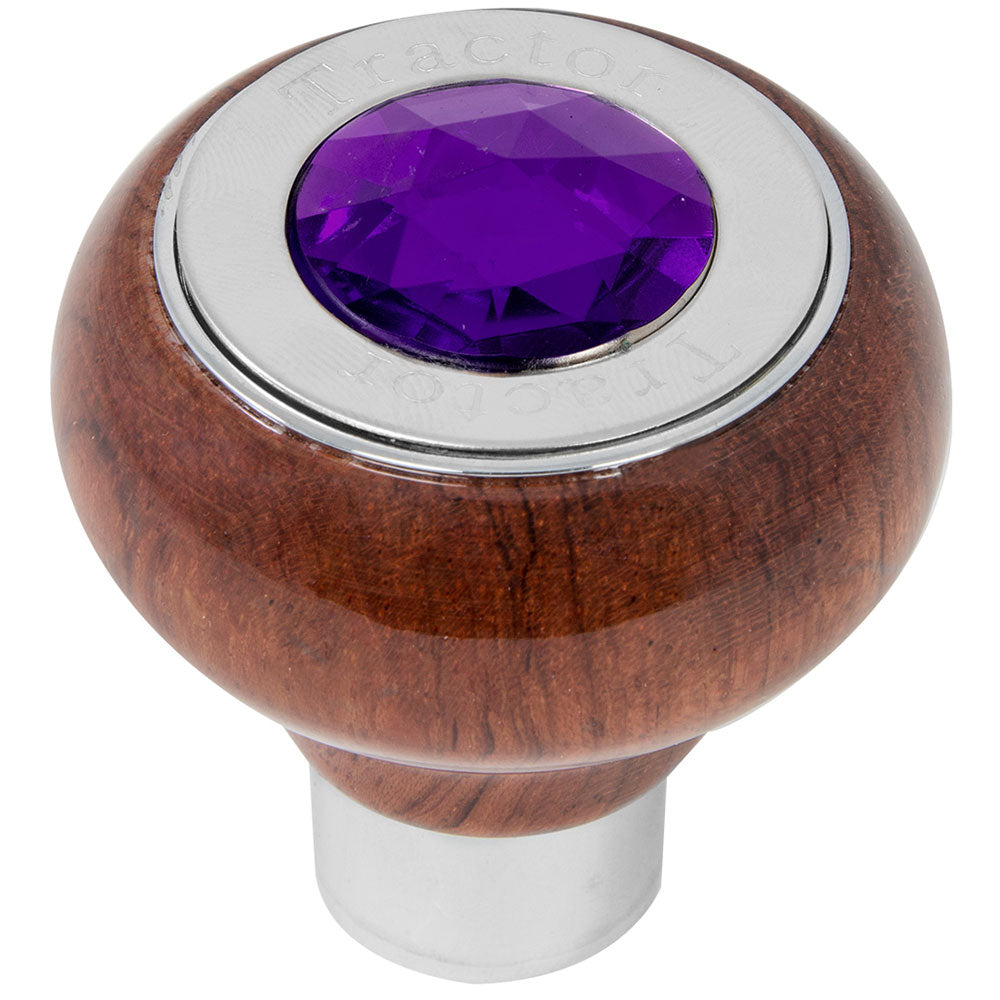 Rosewood Tractor/Trailer Air Valve Knob with Jewel - Thread On