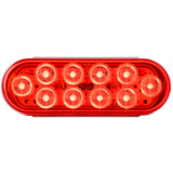 6-1/2" Red 10 LED Oval Mega 10 Light