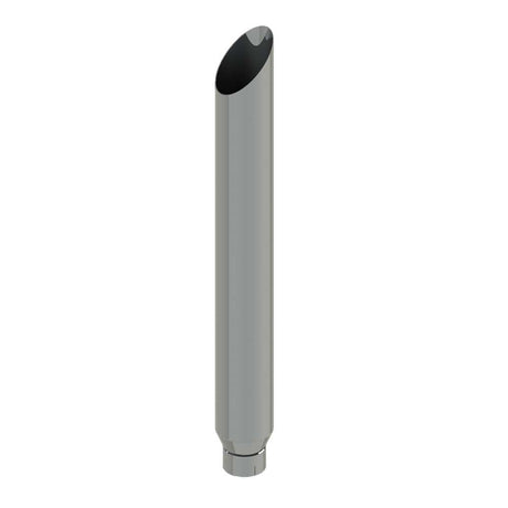 7"-5"D X 48"L mitered chrome one-piece stack with expanded end
