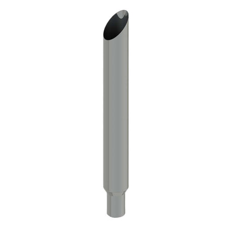 8"-5"D X 30"L mitered chrome one-piece stack with extended tapered end