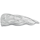 3D RH Chrome Large Flamed Skull Accent Stud Mount