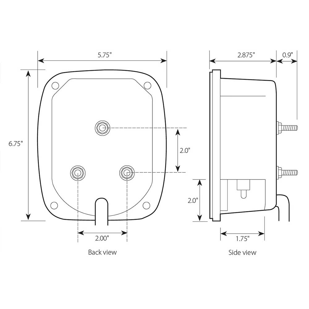 Spyder LED Three Stub Combination Tail Light