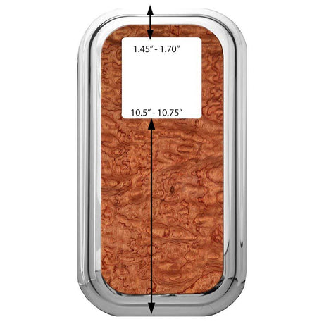 Peterbilt 379 rosewood and chrome gear shift plate cover, close-up