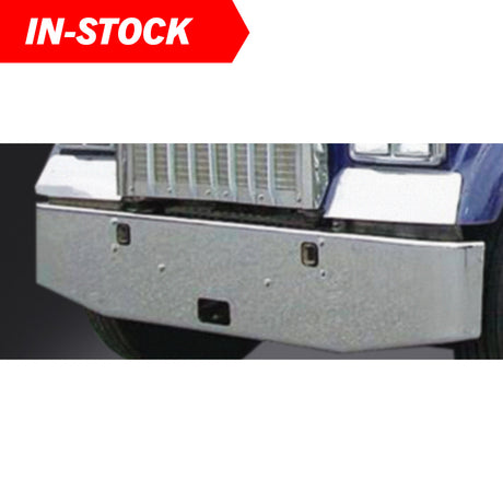 Kenworth W900B, W900L 16" tapered chrome bumper, close-up